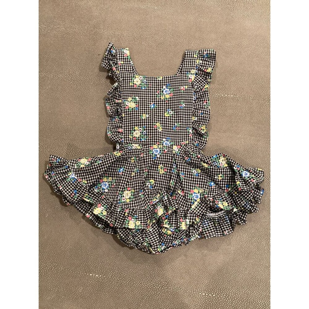 Numi Gingham Floral Pinafore W/ Attached Bloomers 2T NWT